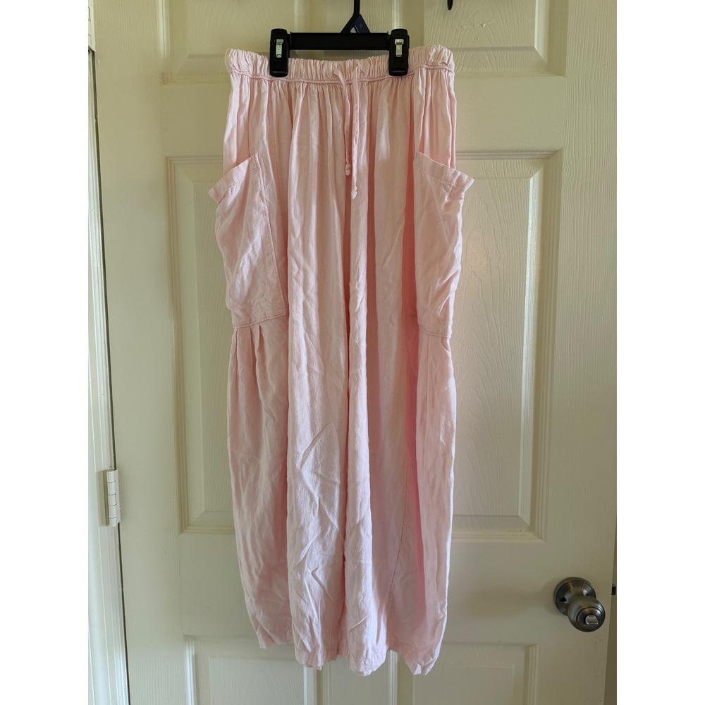 Free People Pink Harem Pants Slouchy Cargo Pocket Boho Trousers